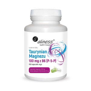Taurynian Magnezu 100 mg z B6 (P-5-P) 100 vege kapsułek Aliness