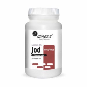 Jod (jodek potasu) 200µg / 400µg x 200 vege tabletek Aliness