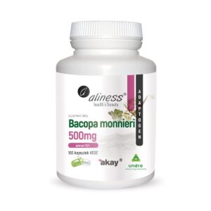 Bacopa monnieri extract 50%, 500 mg 100 vege kapsułek Aliness