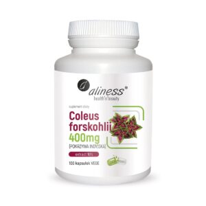 Coleus forskohlii 10% 400mg ( pokrzywa indyjska ) 100 vege kapsułek Aliness