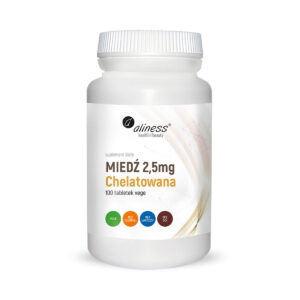 Miedź chelatowana 2,5mg 100 vege tabletek Aliness